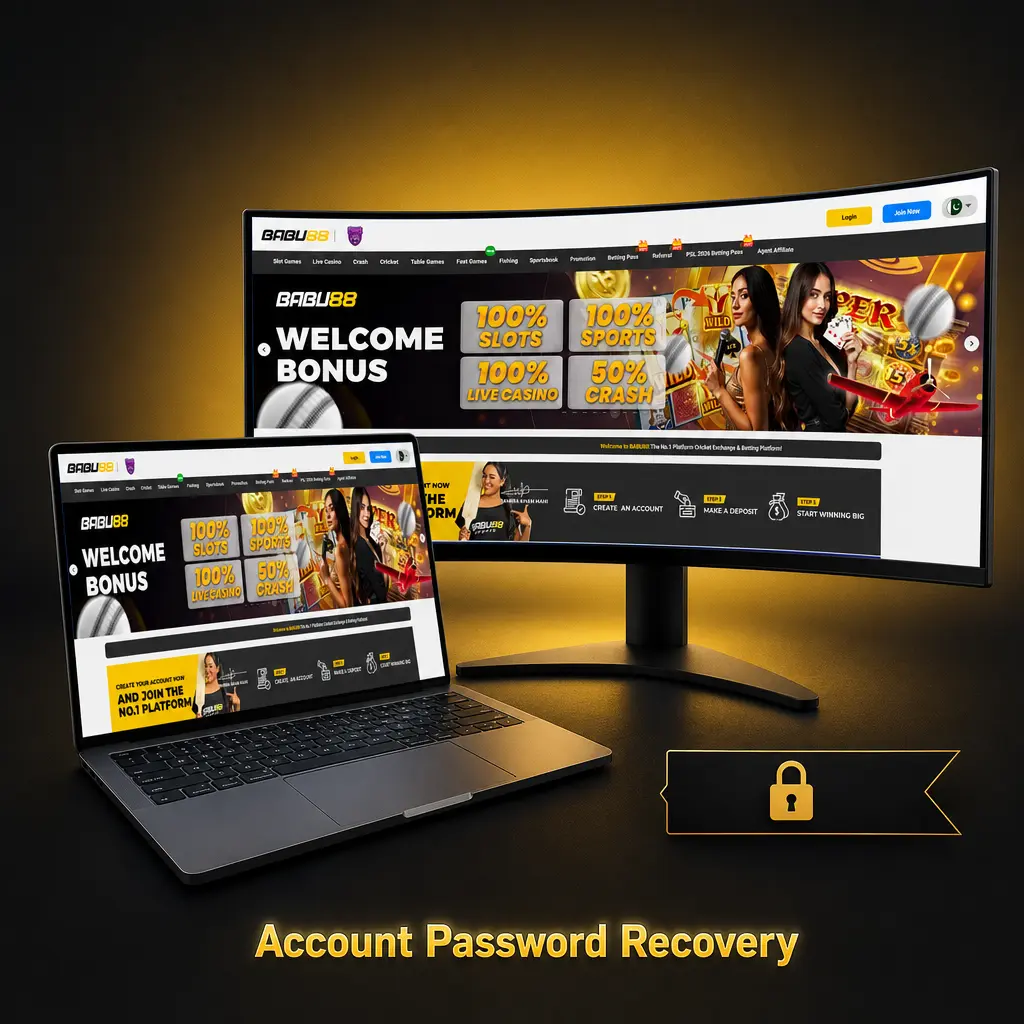 Babu88 account password recovery steps showing forgot password process to reset login credentials via email or mobile OTP