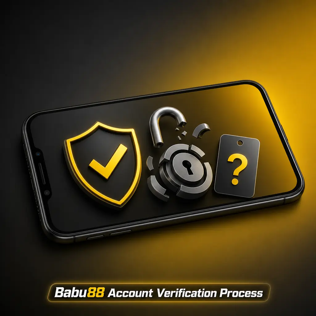 Babu88 account verification process showing KYC steps including CNIC submission, address proof, and payment method confirmation