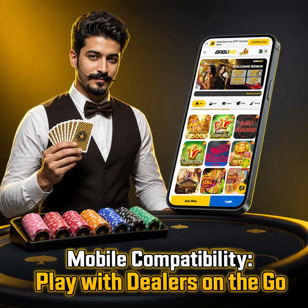 Babu88 live casino mobile interface showing dealer video feed and bet grid in single-column layout on smartphone