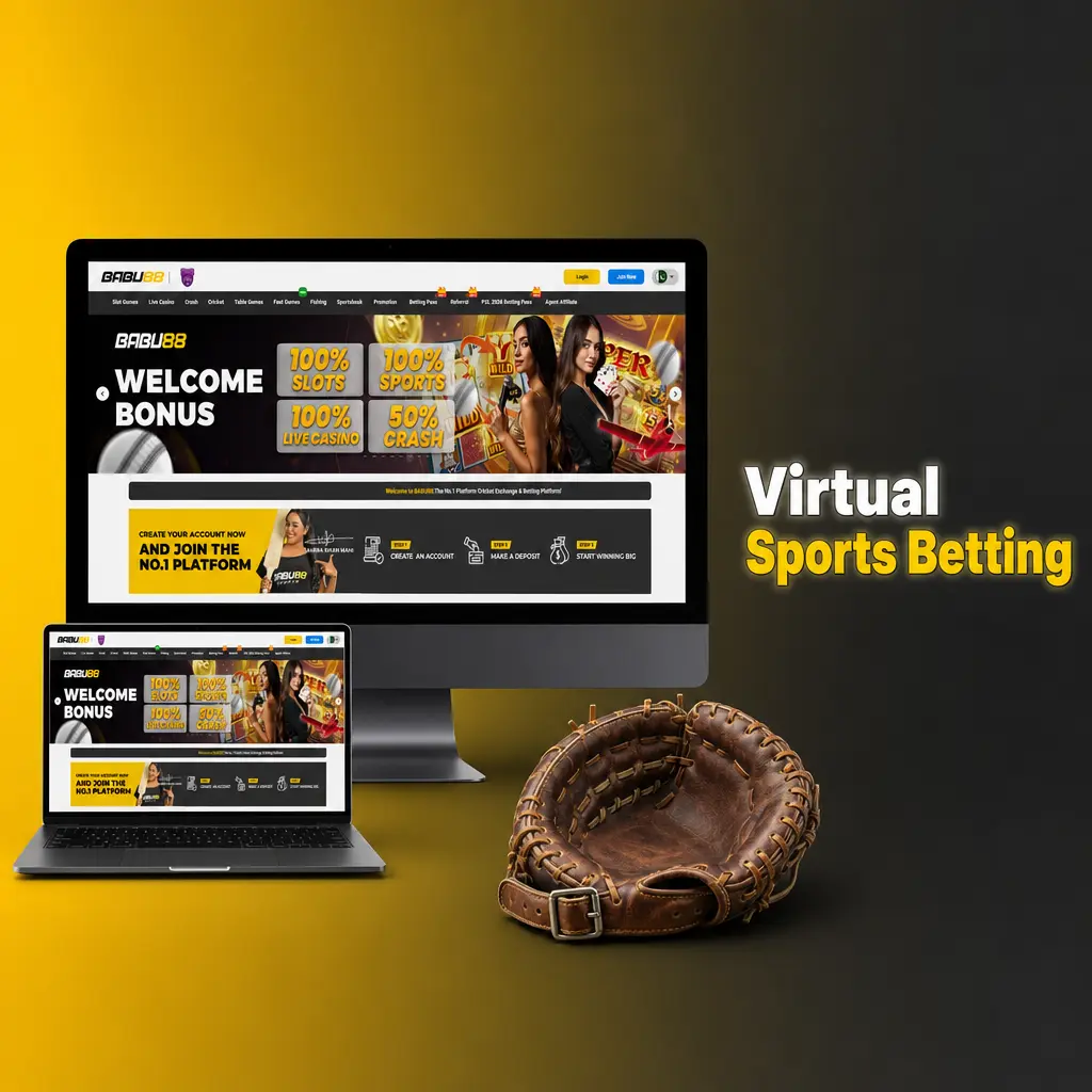 Virtual sports betting on Babu88 showing football, horse racing, basketball, and tennis simulations for Pakistan players