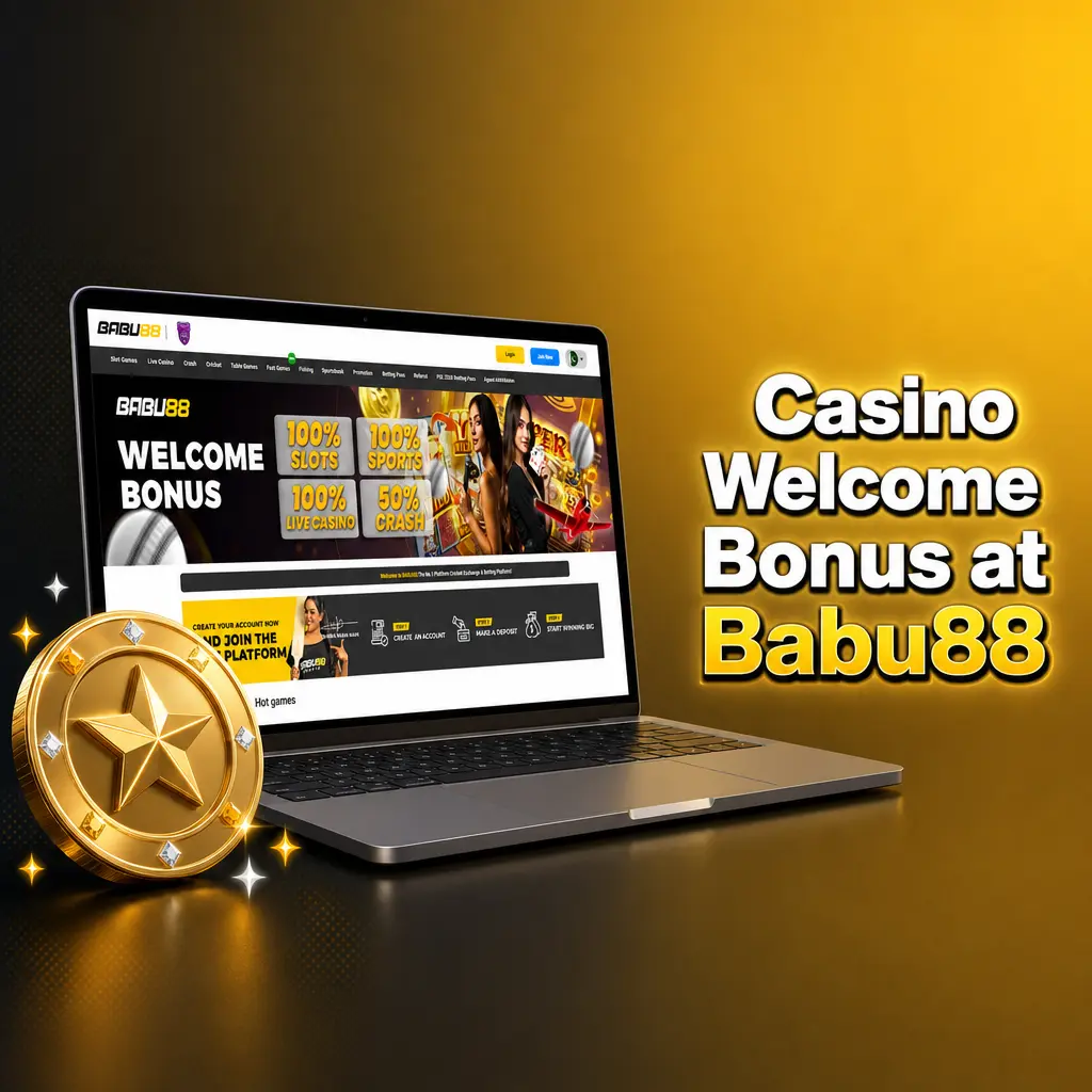 Babu88 casino welcome bonus offering 150 free spins and up to Rs500 for new Pakistan players on registration