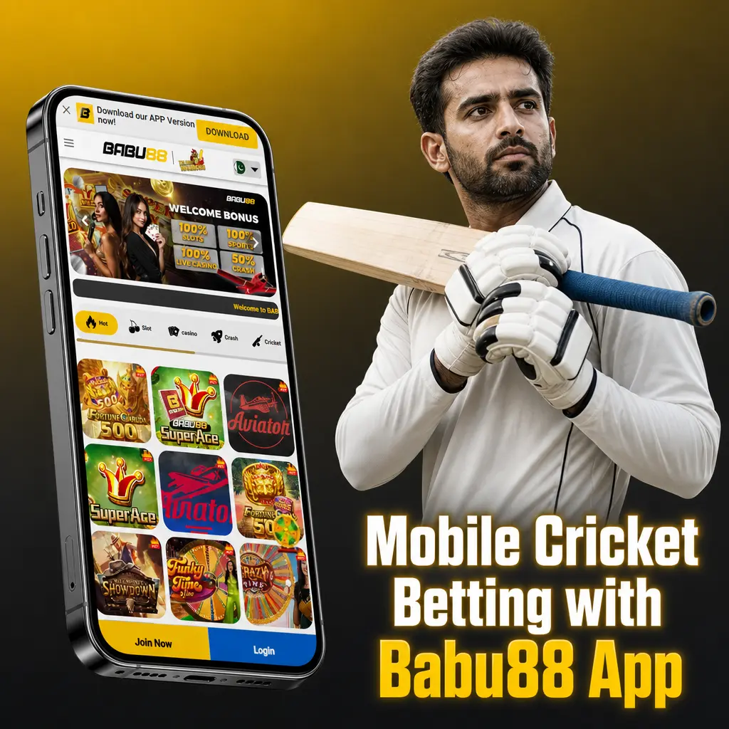 Babu88 mobile app for cricket betting on Android and iOS with live odds and instant deposits